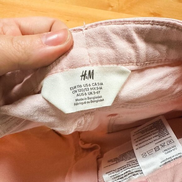 H&M Girls Light Pink Denim Shorts Size 6 - Picture 6 of 7